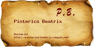 Pinterics Beatrix névjegykártya